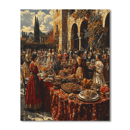 Vermeer Inspired Renaissance Feast Celebration Paint By Numbers Kits
