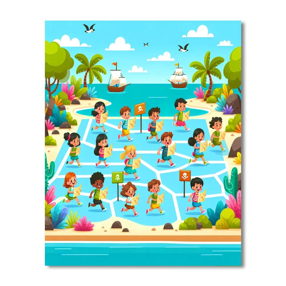 Island Hopping Adventure Number Painting