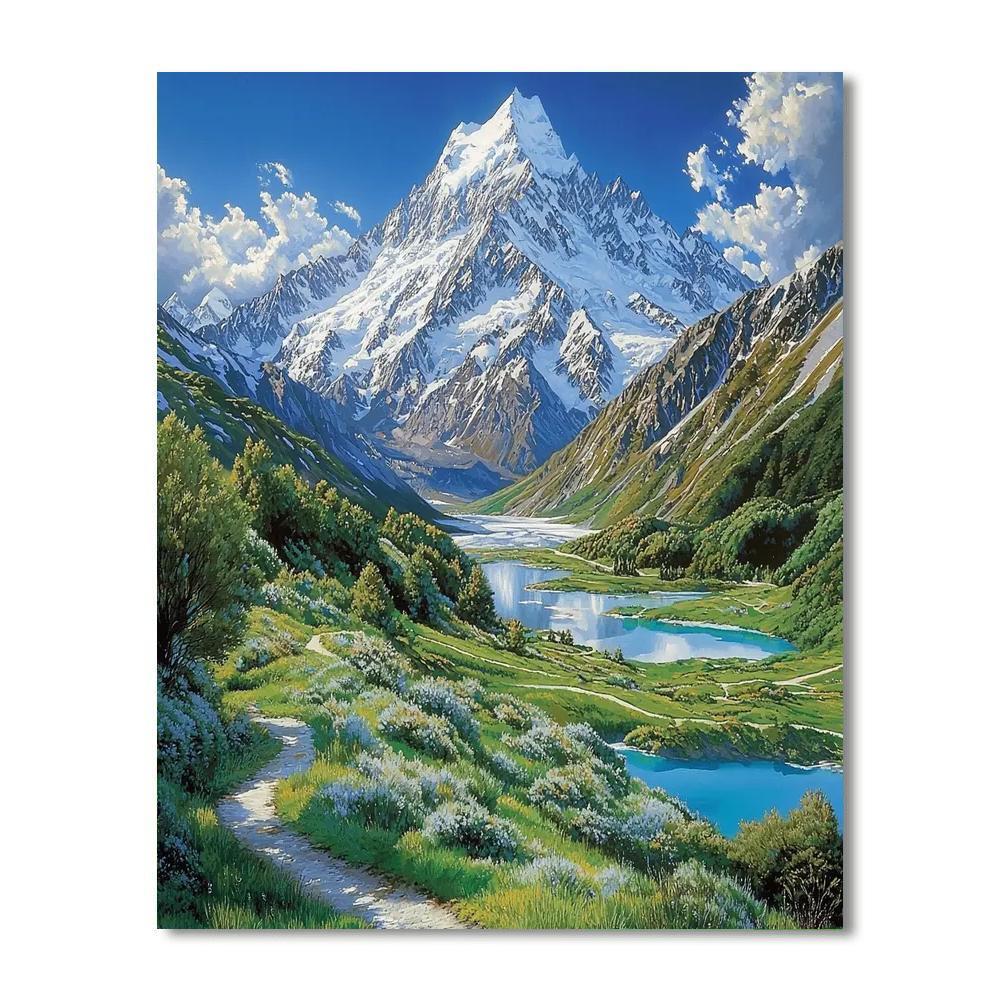 Aoraki Mount Cook National Park - New Zealand Paint By Number