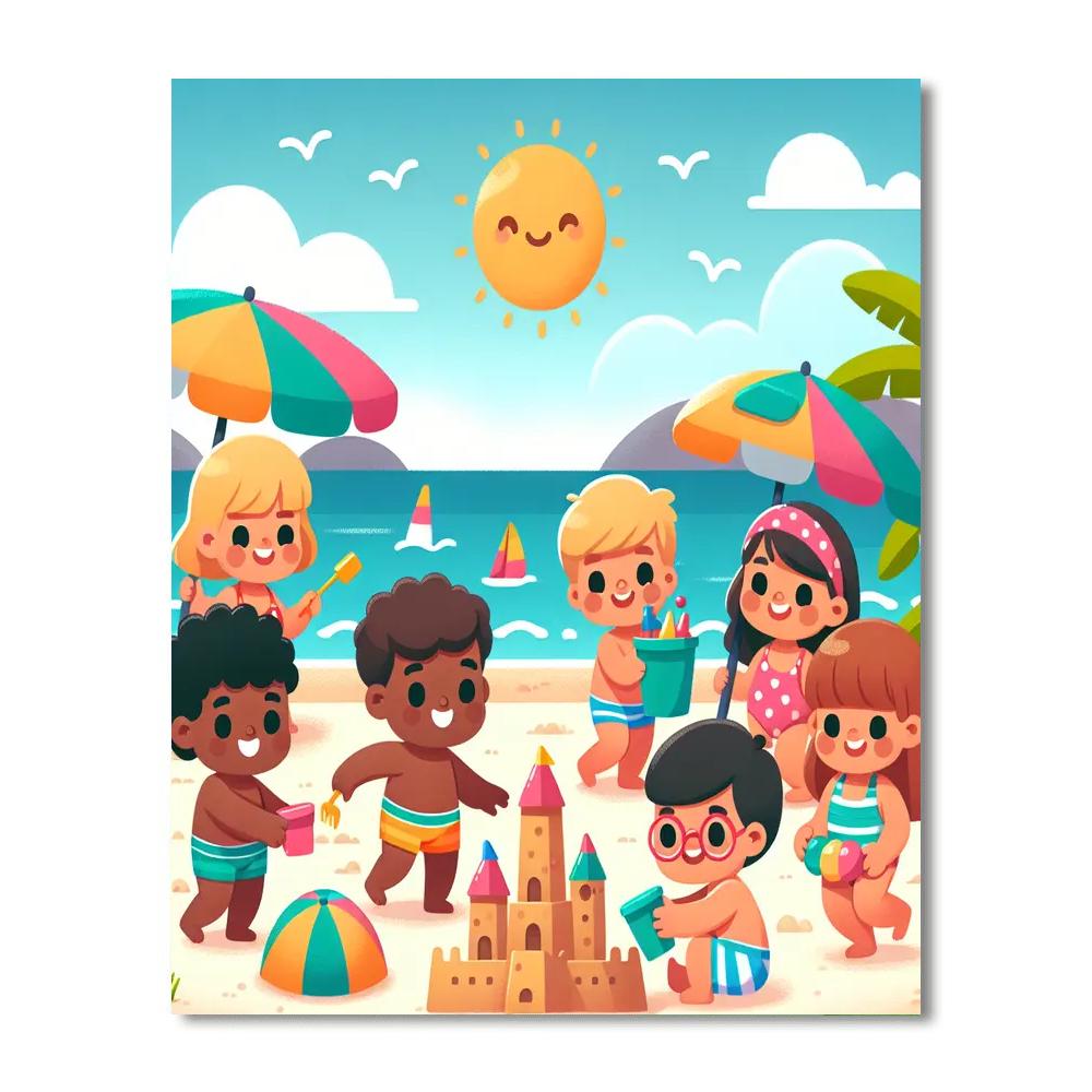 Colorful Beach Days Numbered Painting Kits