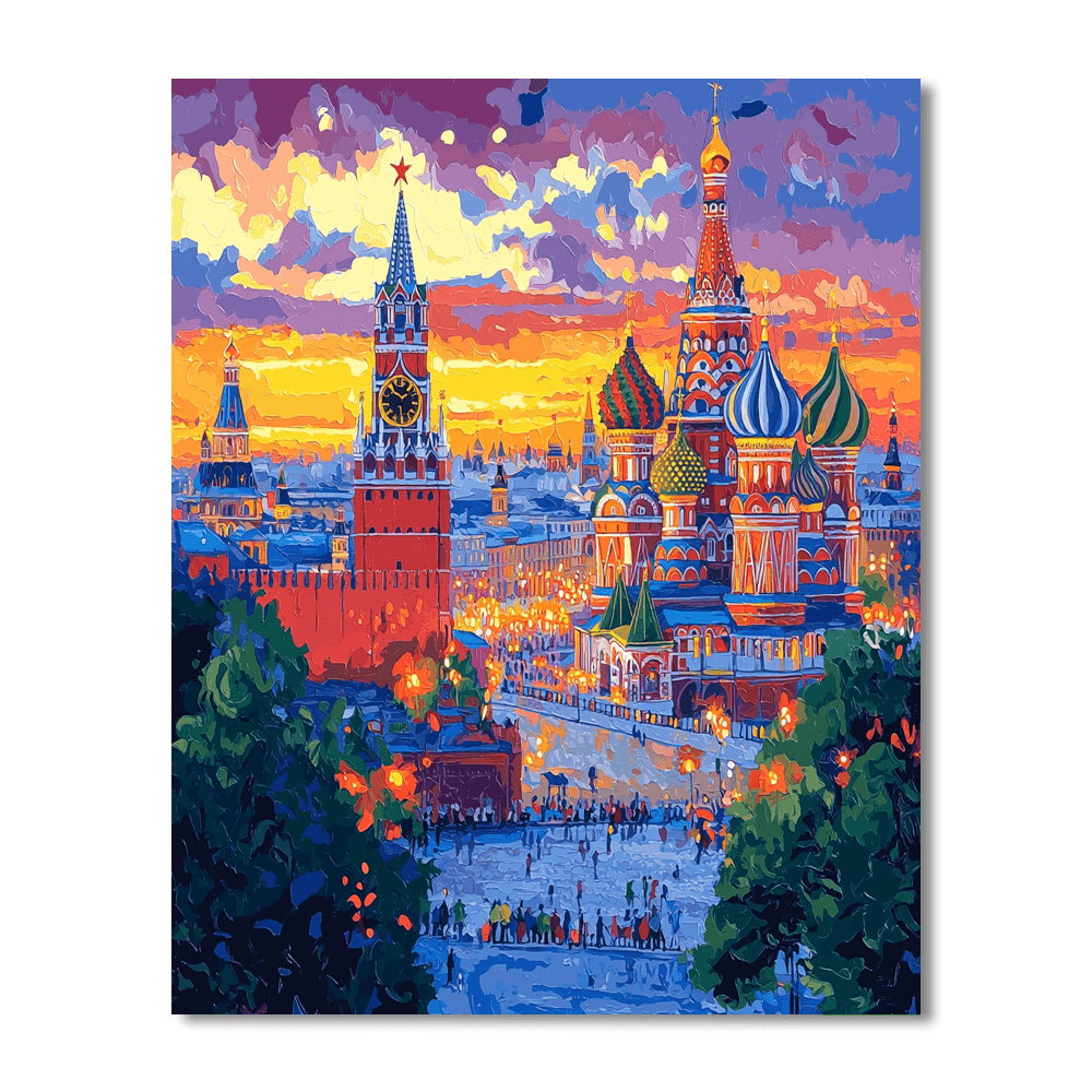 Red Square Numbered Painting Kits