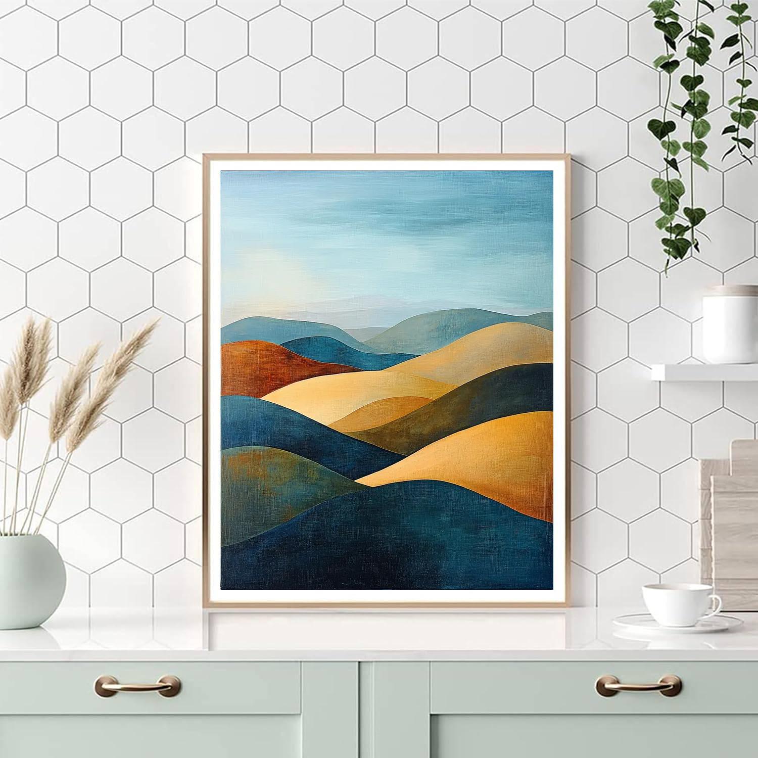 Paul Cézanne Inspired Serene Geometric Hills  Paint By Numbers Kits