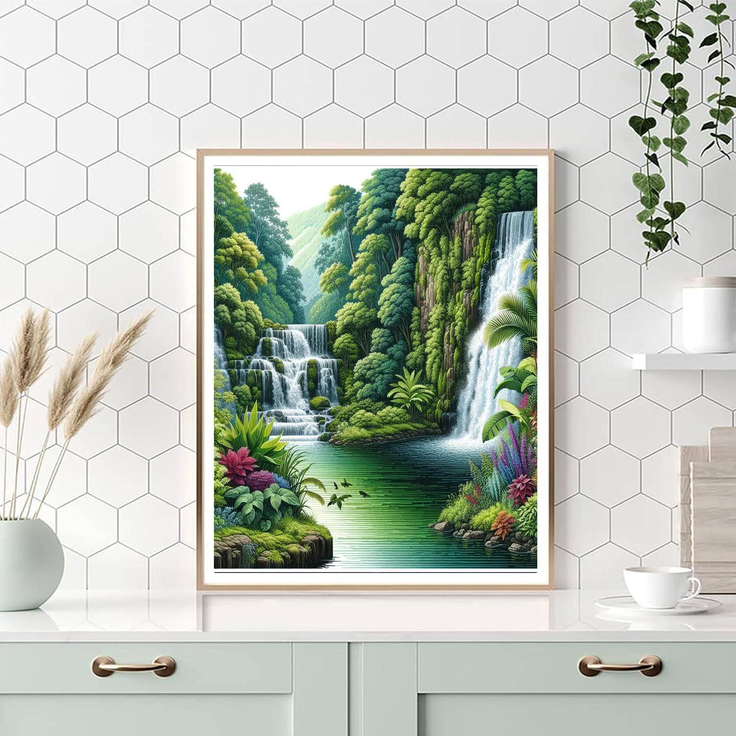 Cascading Waterfalls Bliss DIY Paint By Numbers