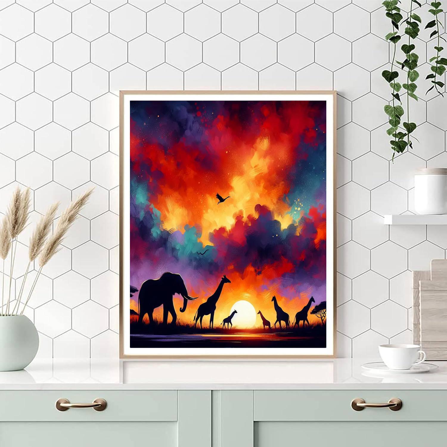 Majestic Savannah Silhouettes Paint By Numbers Kits