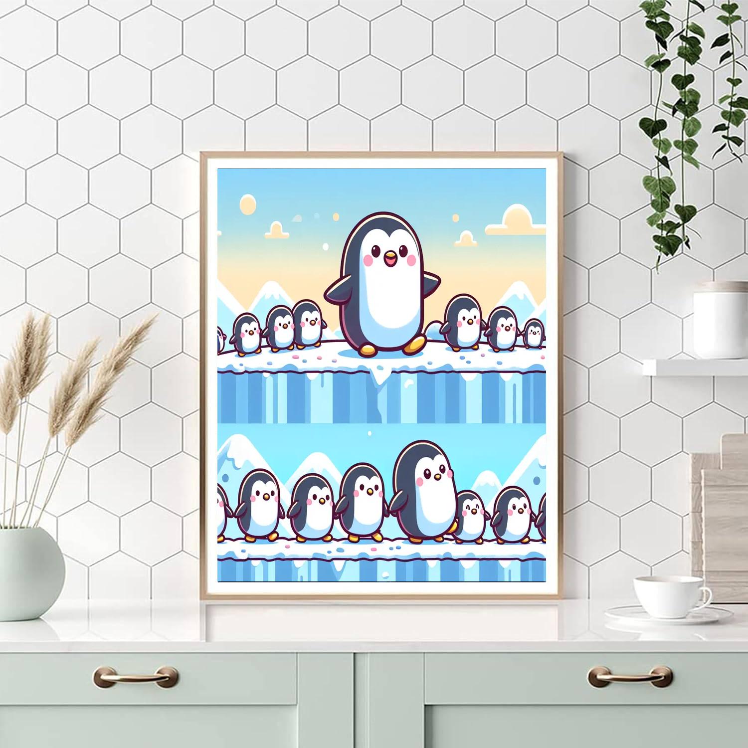 Precious Penguin Parade Painting Number Kit