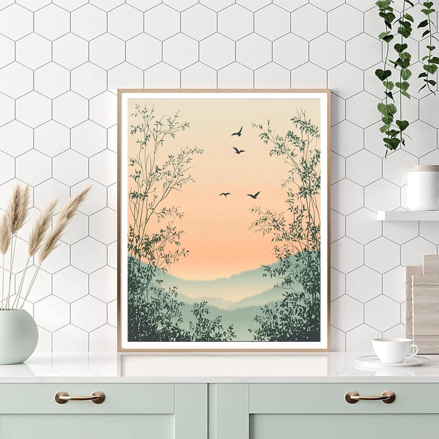 Nandalal Bose Inspired Dawn Chorus Reverie  Painting Number Kit