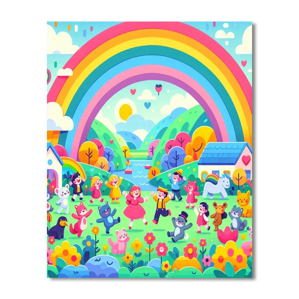 Bright Rainbow Parade Numbered Painting Kits