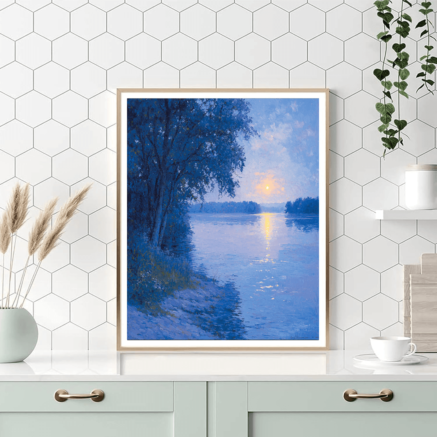 Caspar David Friedrich Inspired Enchanting Nightfall  Painting By Numbers Kit