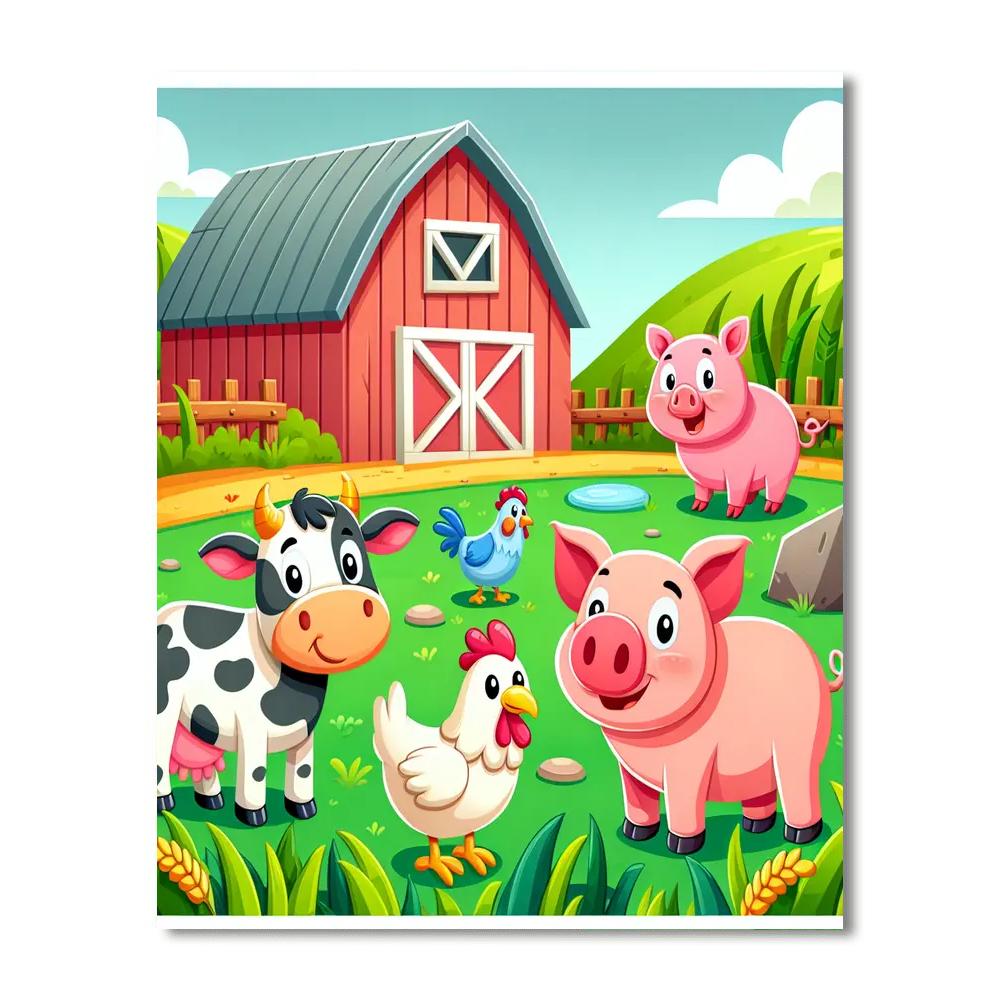 Funny Farmyard Adventure Numbered Painting Kits