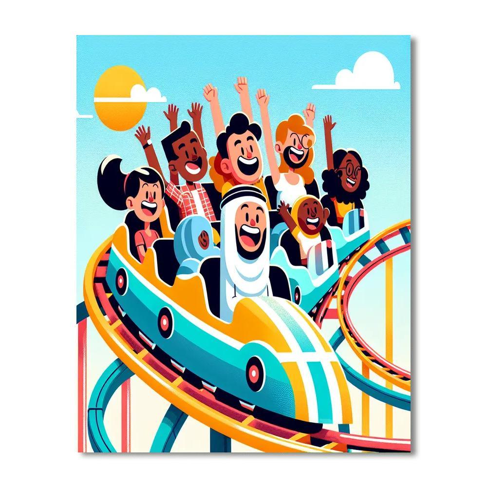 Dynamic Roller Coaster Painting By Numbers Kit