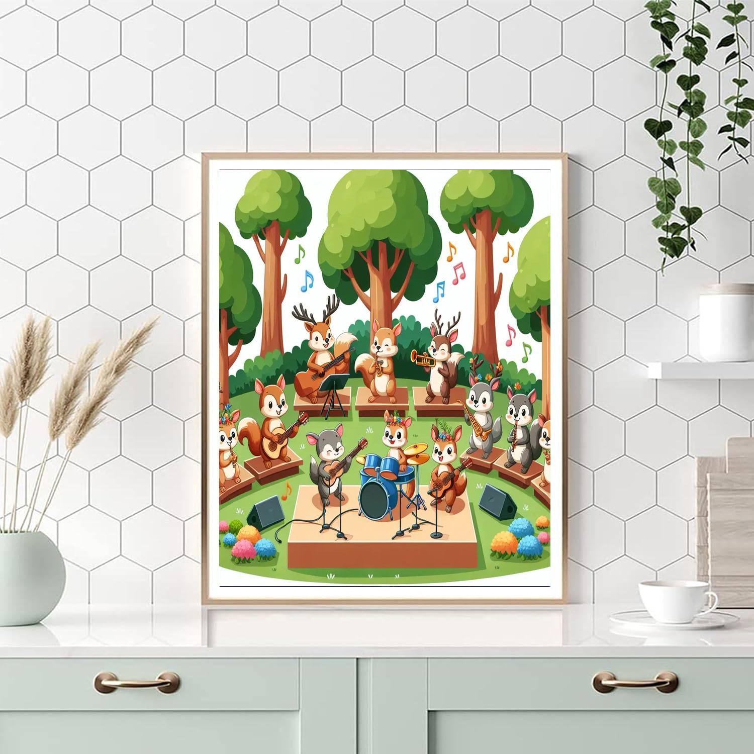 Animal Orchestra In The Woods Paint By Numbers Kits