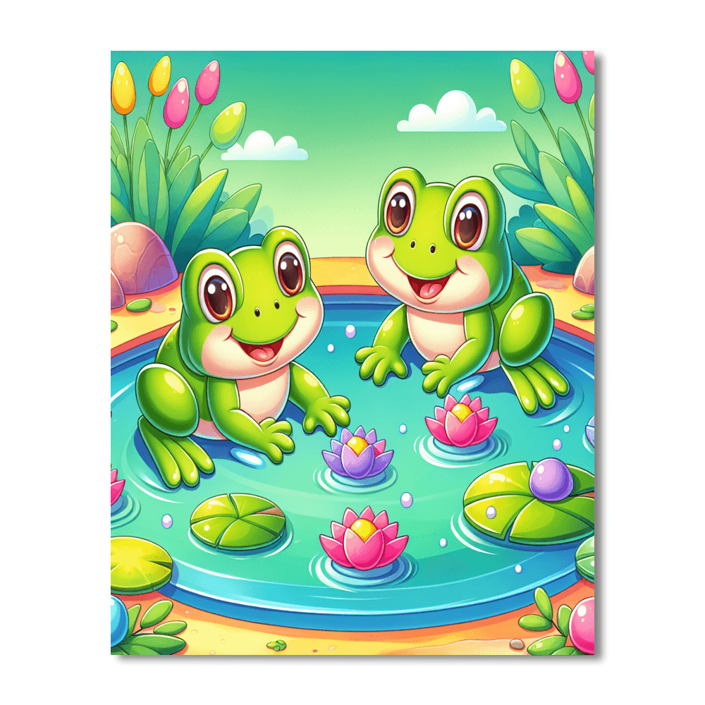 Funky Frog Frolic Number Painting