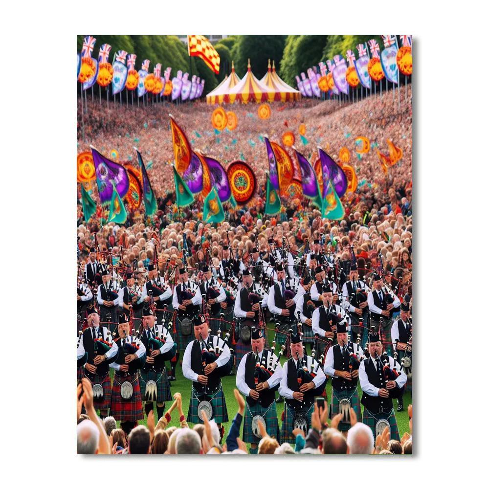 World Bagpipe Championship - Scotland Painting By Numbers Kit