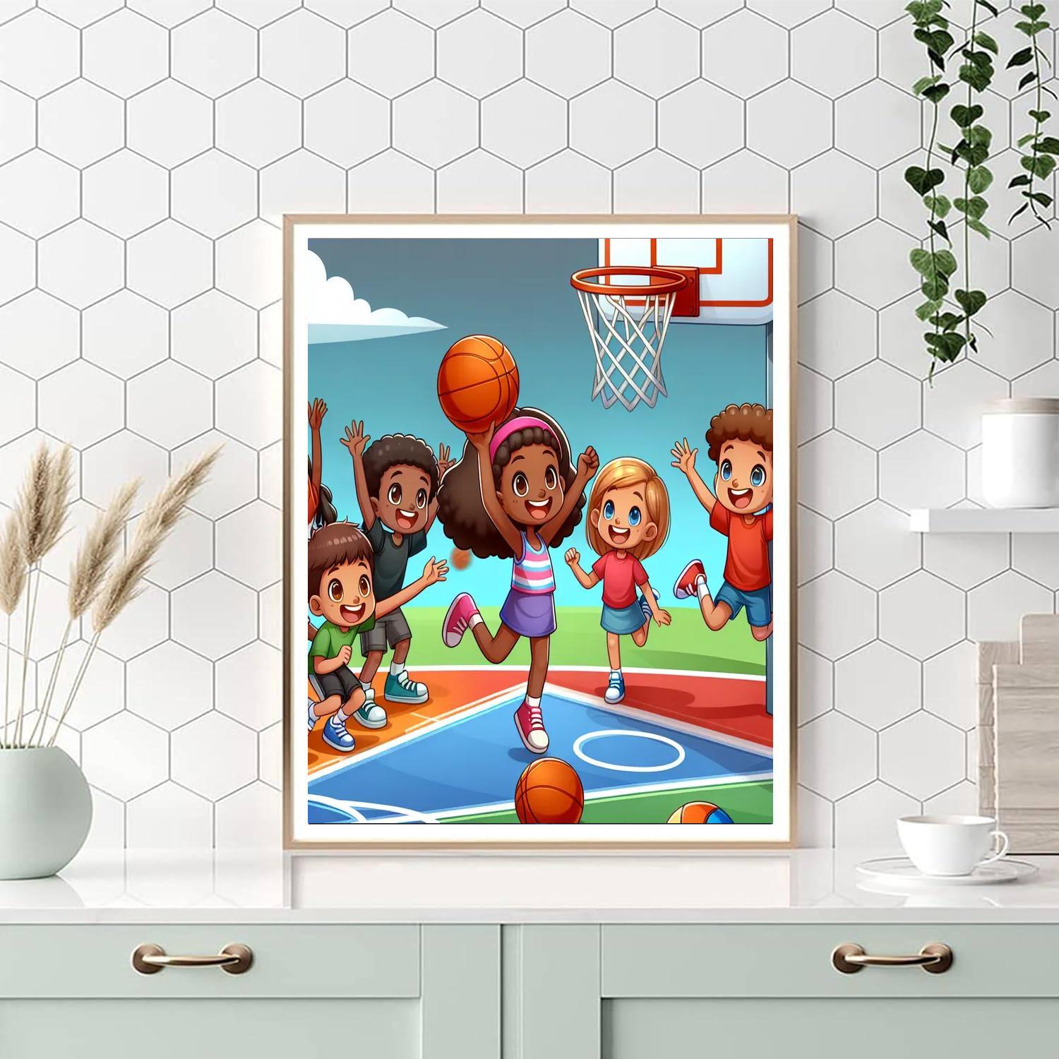 Bouncing Basketball Buddies Paint By Numbers Kits