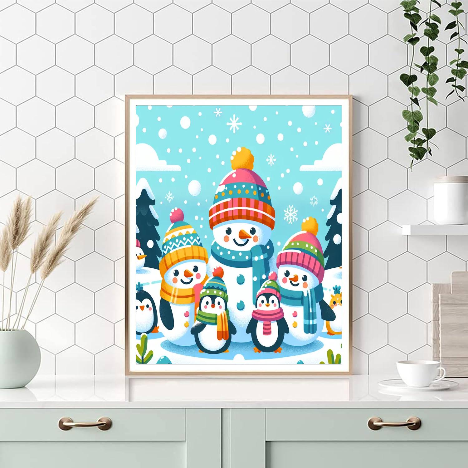 Magical Snowland Painting Number Kit