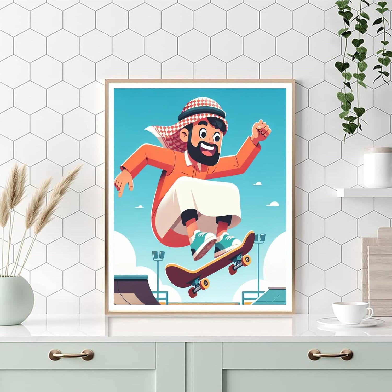 Dynamic Skateboarder Paint By Number