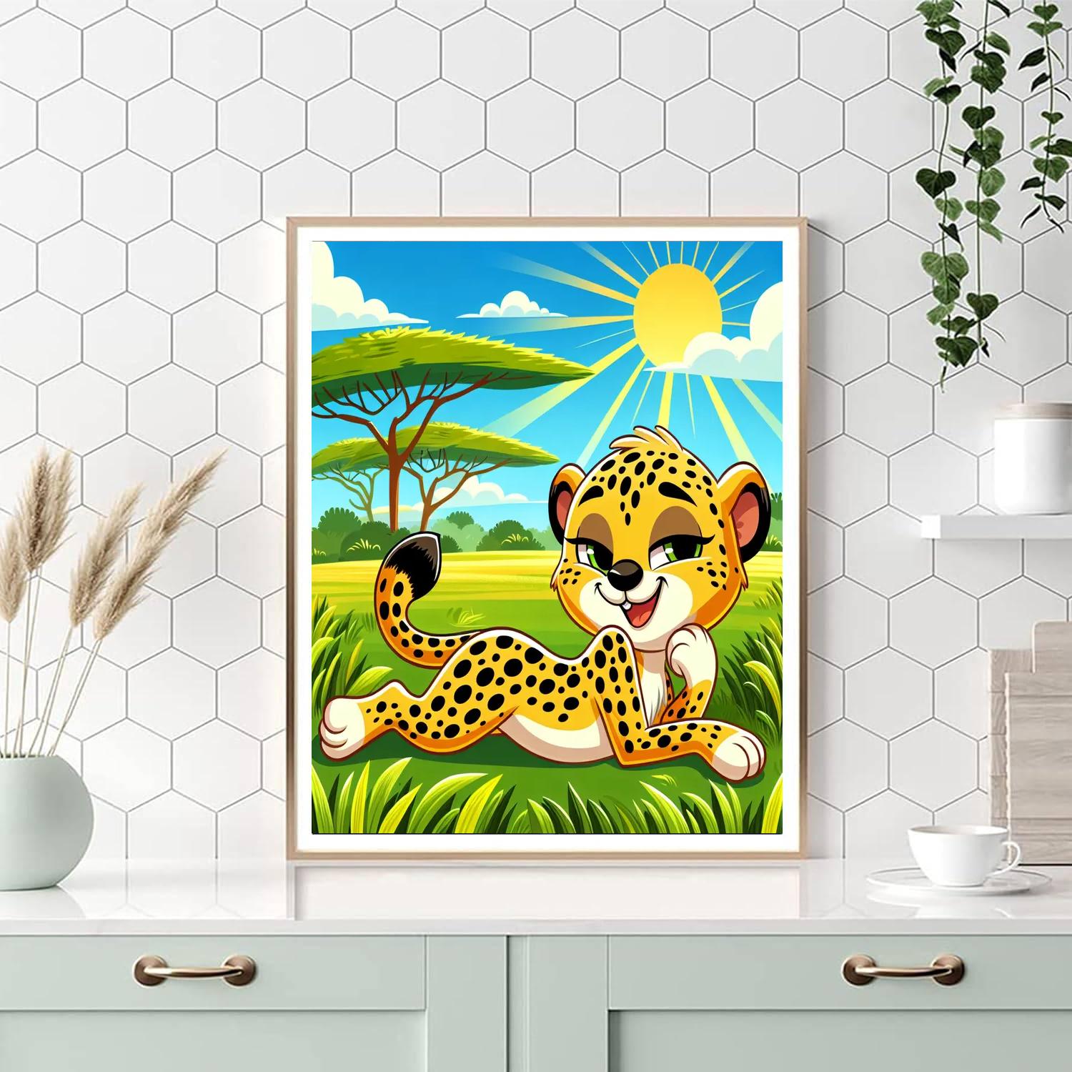 Sassy Cheetah Paint By Numbers Art