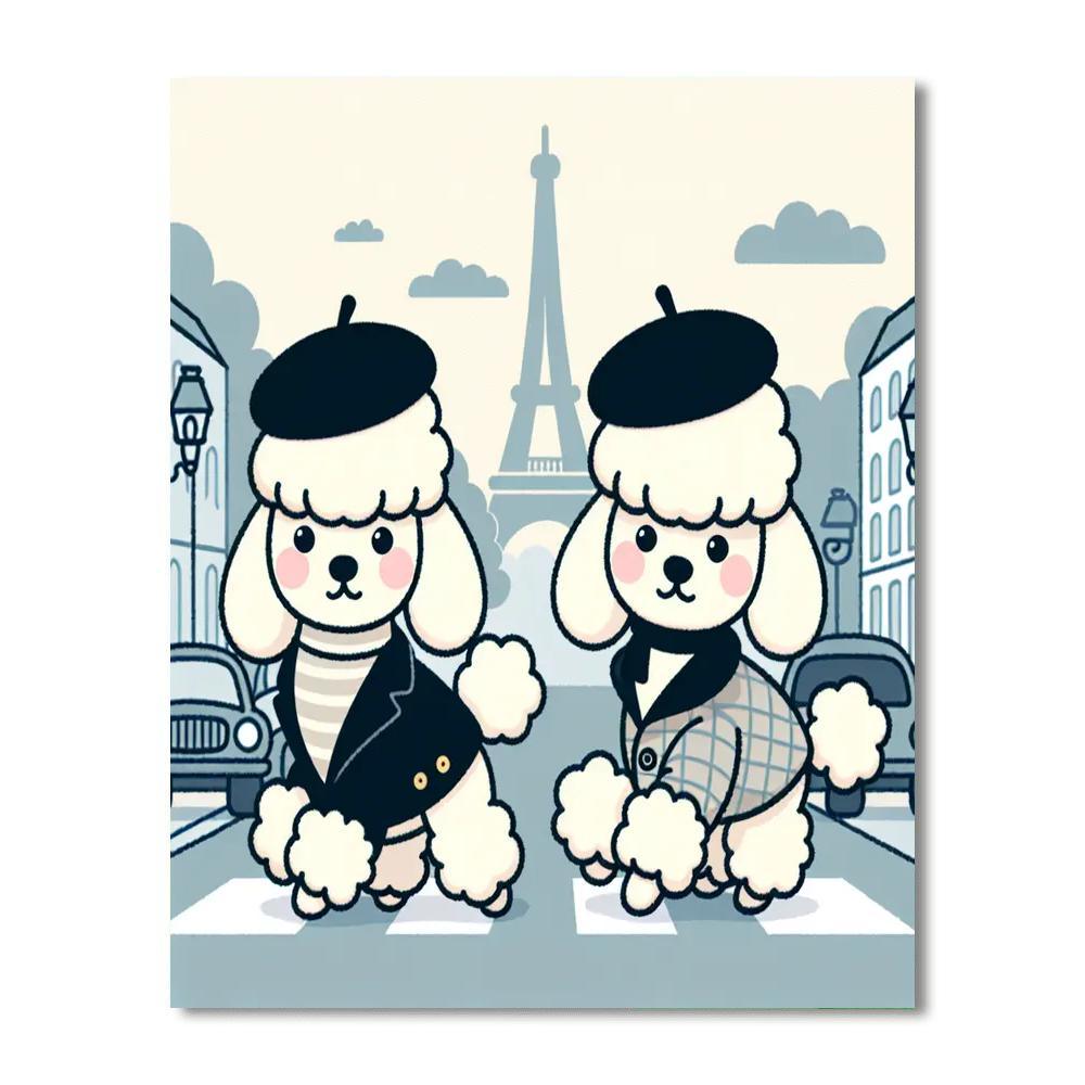 Petite Parisian Poodles Paint By Color