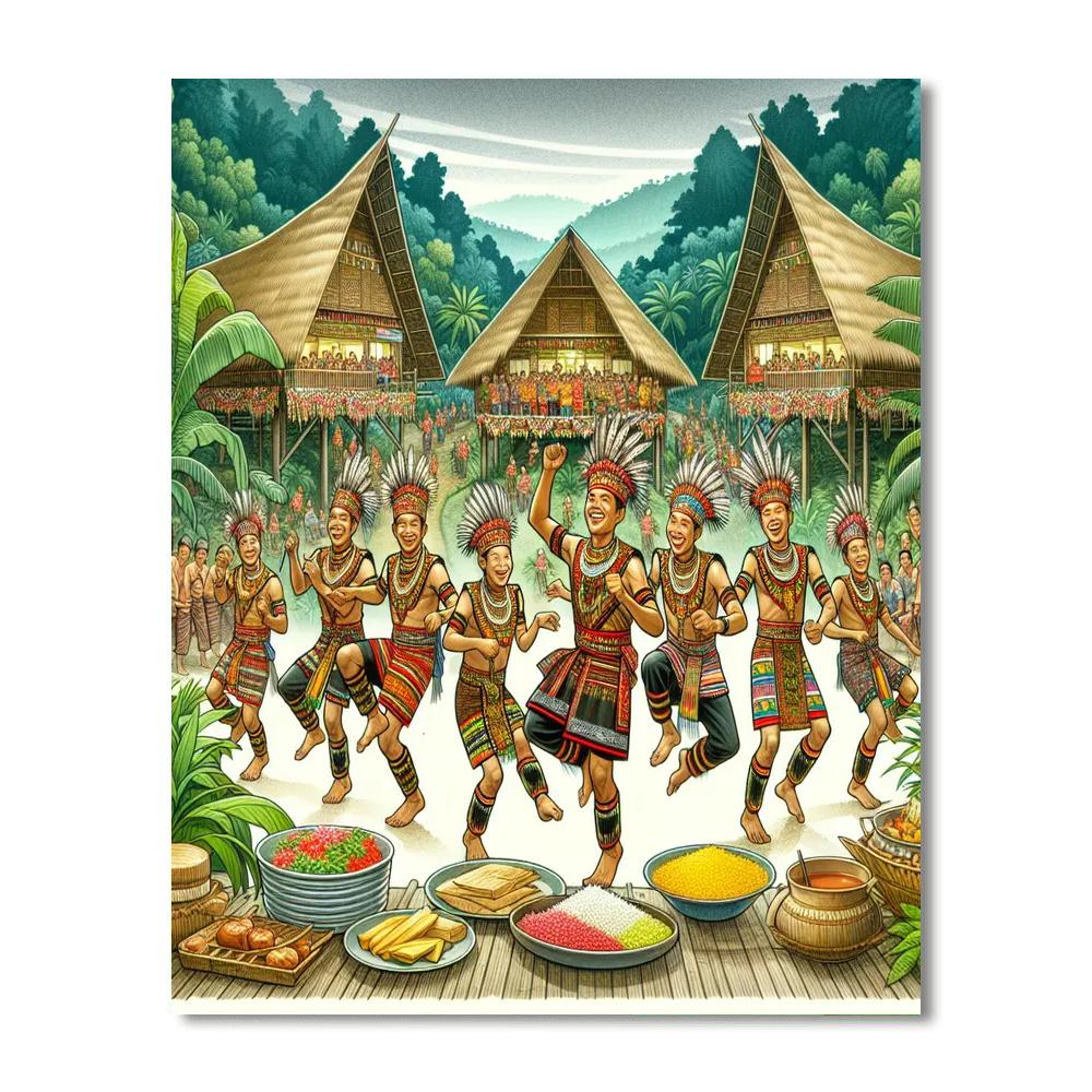 Gawai Dayak - Malaysia Numbered Painting Kits