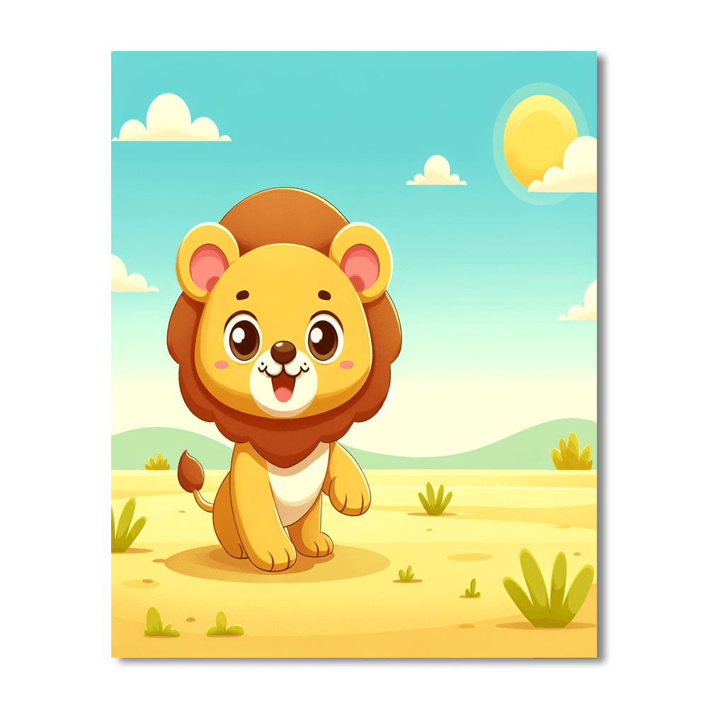 Friendly Lion Cub Paint By Numbers Kits