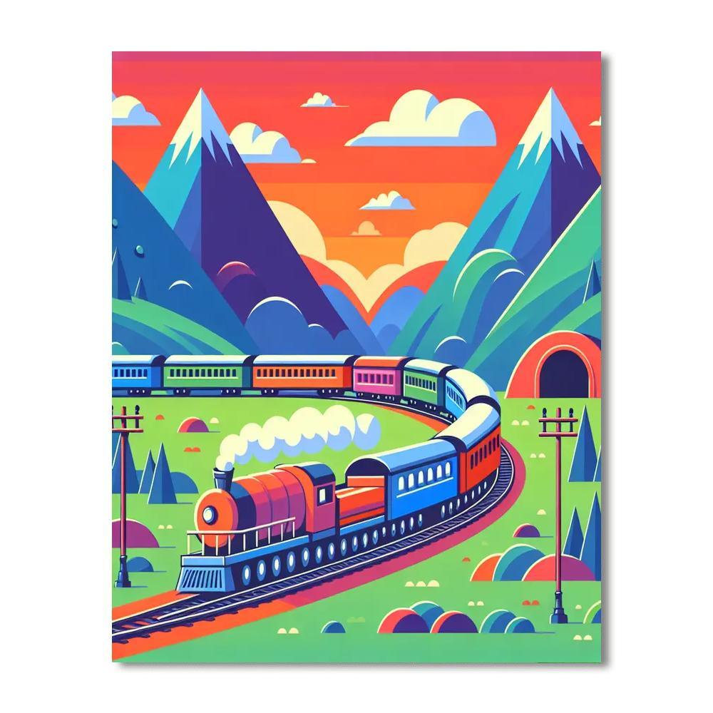 Adventure Train Journey Numbered Painting Kits