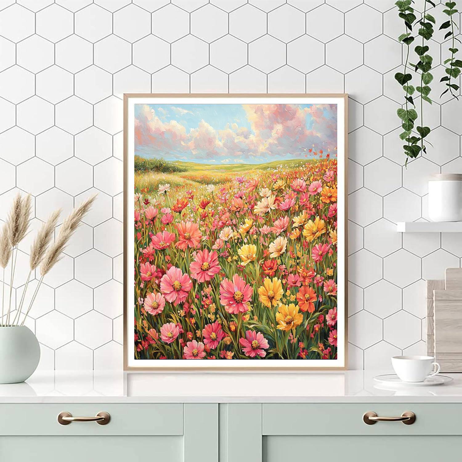Georgia O'Keeffe Inspired Enchanted Floral Field  Paint By Numbers