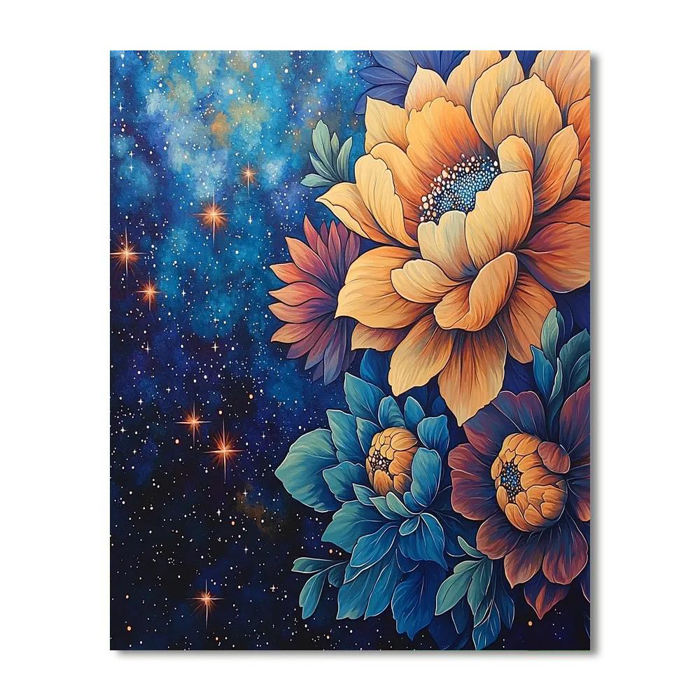 Georgia O'Keeffe Inspired Galactic Florals  Number Painting