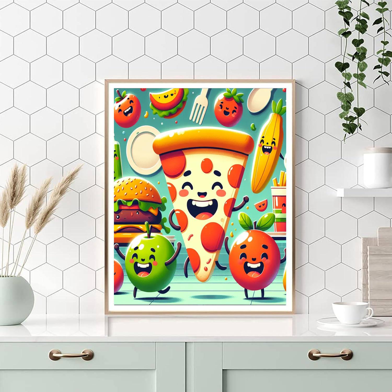 Funny Food Adventures Painting Number Kit
