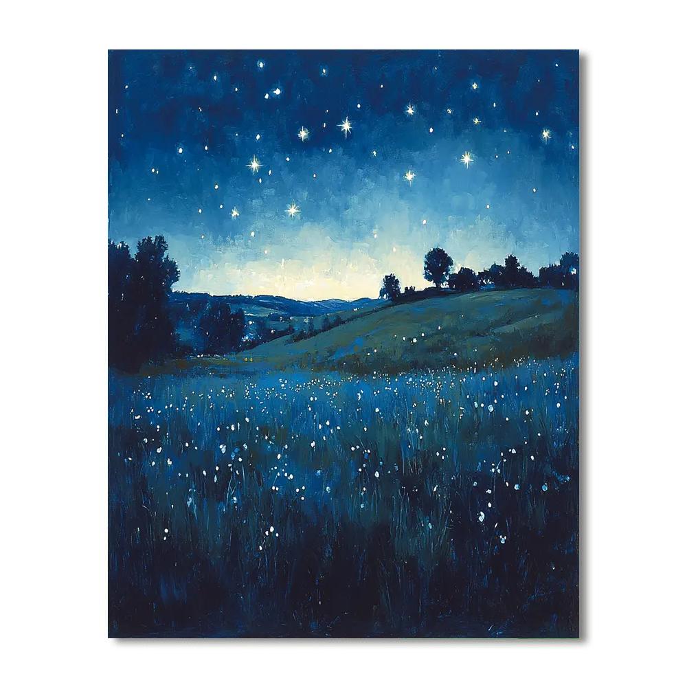 Leonardo Da Vinci Inspired Starlit Meadows  Paint By Number