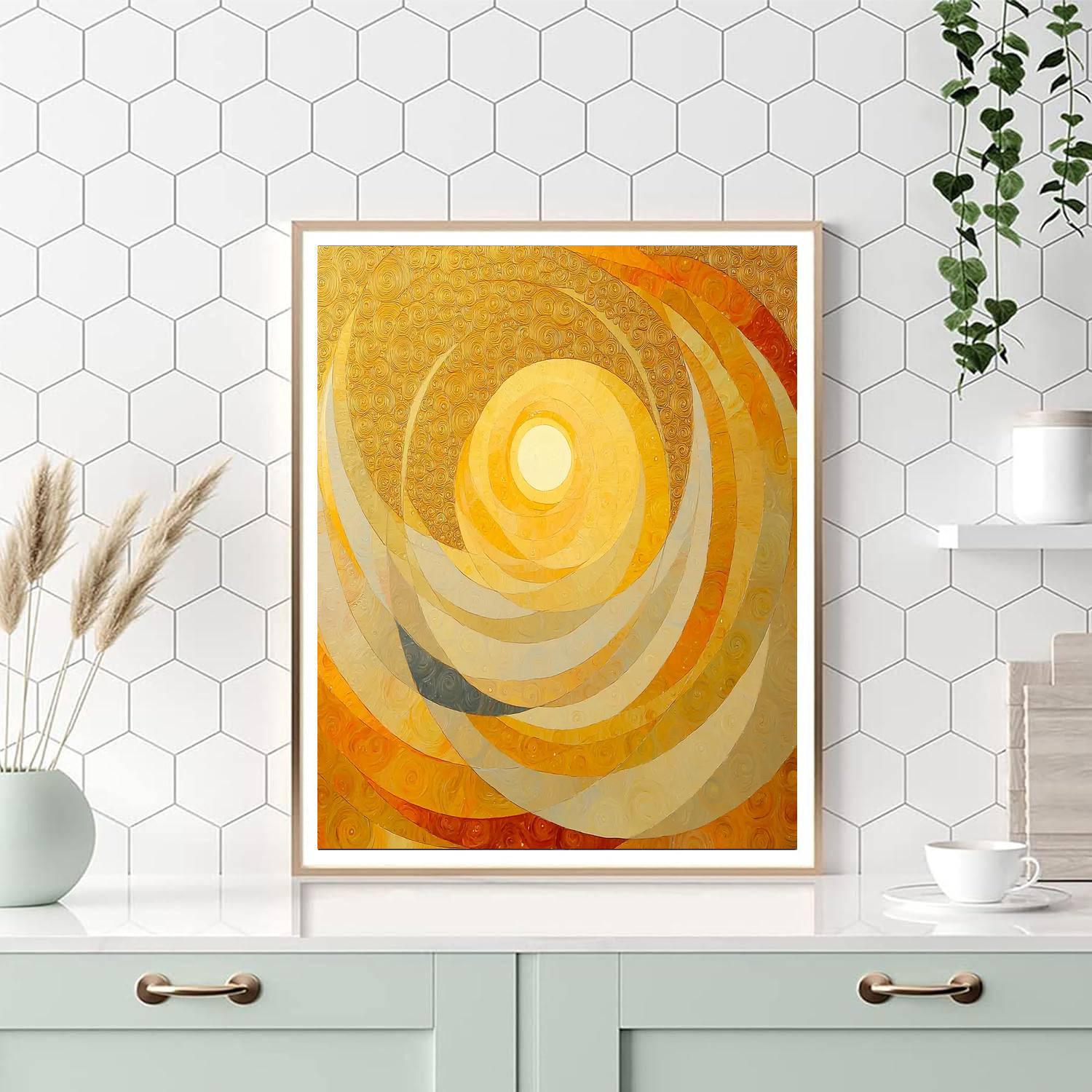 Gustav Klimt Inspired Golden Dawn  Paint By Color