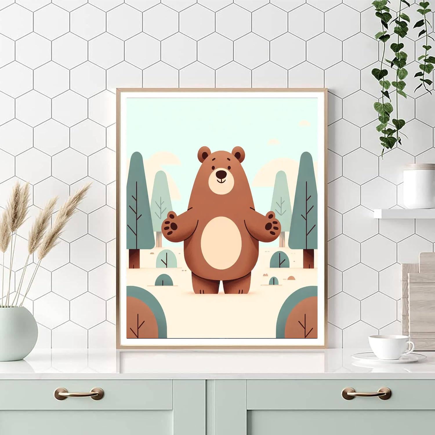 Forest Bear's Big Hug Paint By Numbers