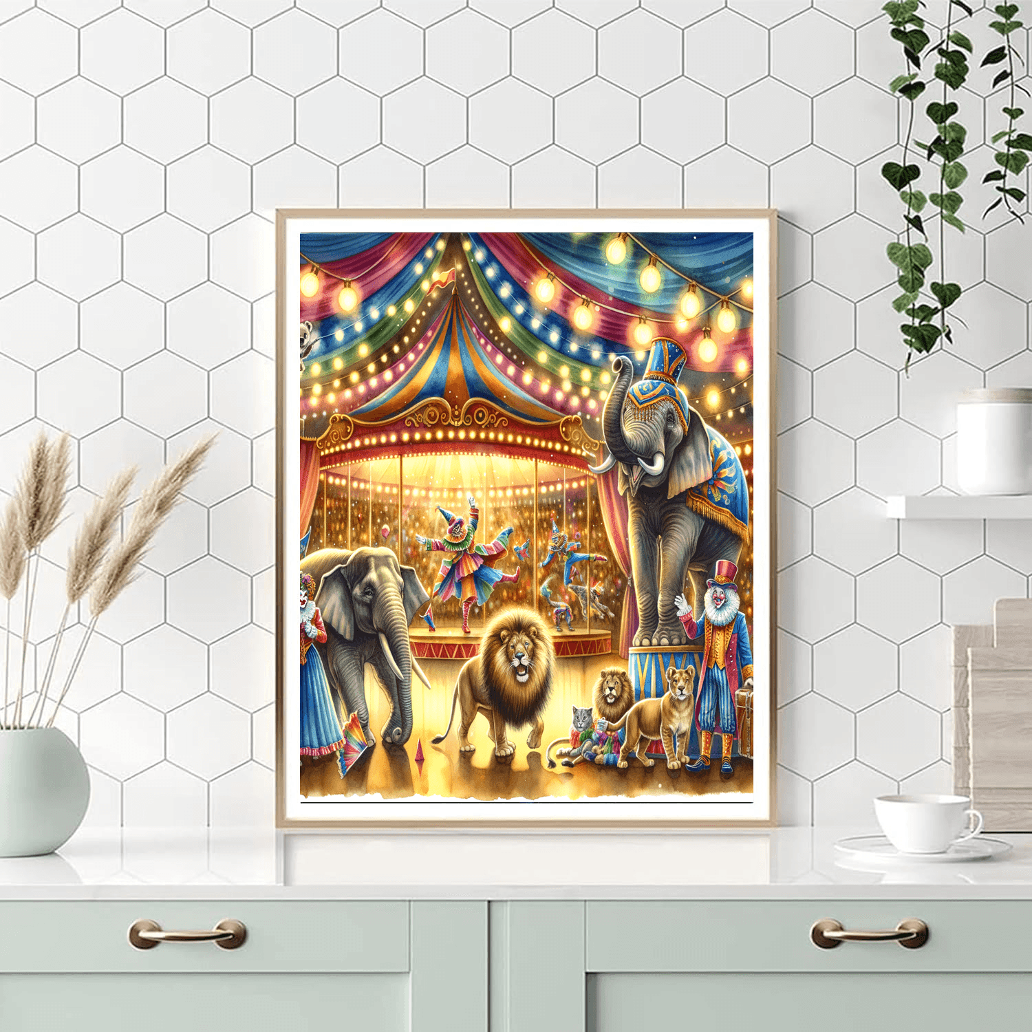 Colorful Animal Circus Painting Number Kit