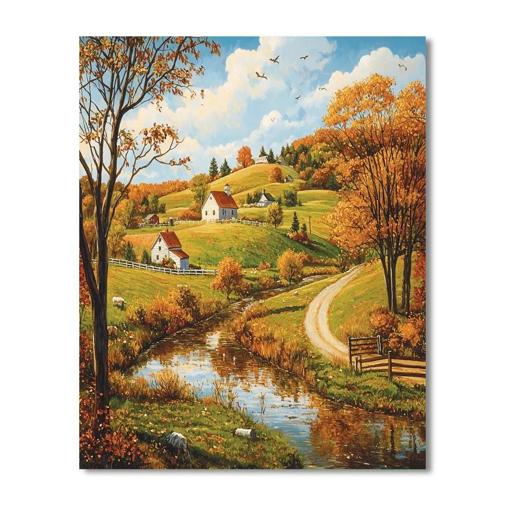Norman Rockwell Inspired Nostalgic Rural Charm  Painting By Numbers Kit