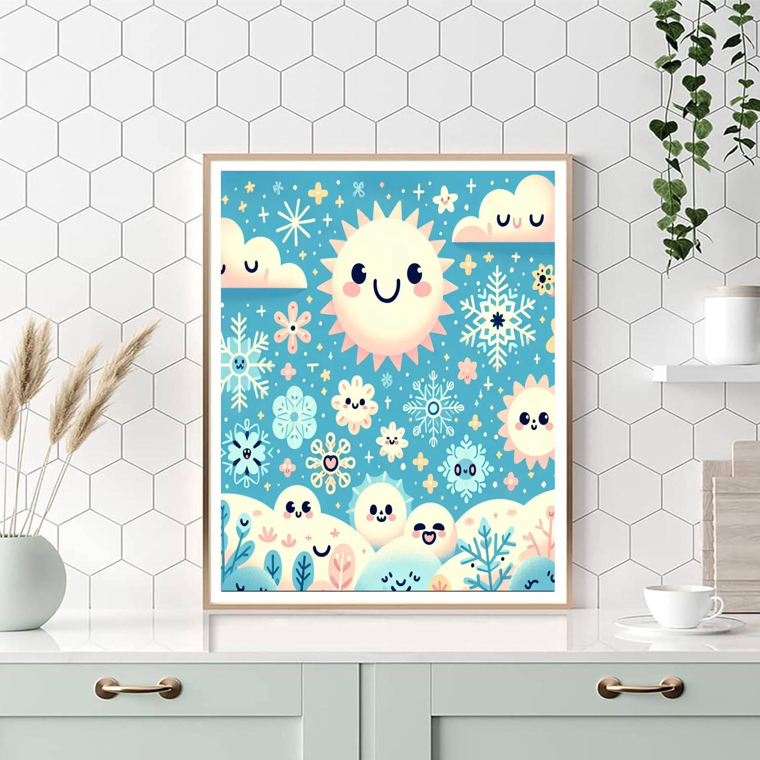 Sparkling Snowflake Paint By Numbers Art