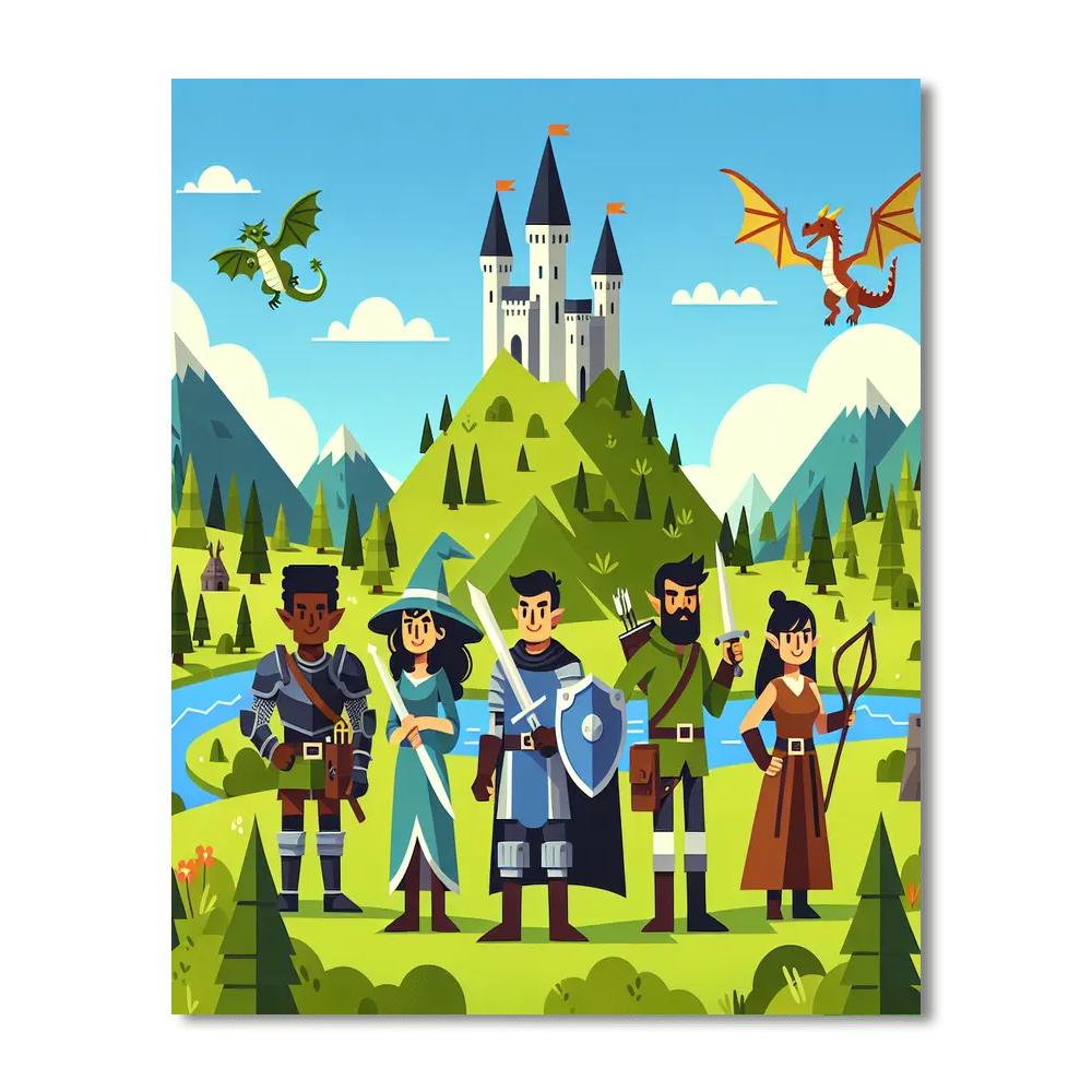 Medieval Adventure Realm DIY Paint By Numbers