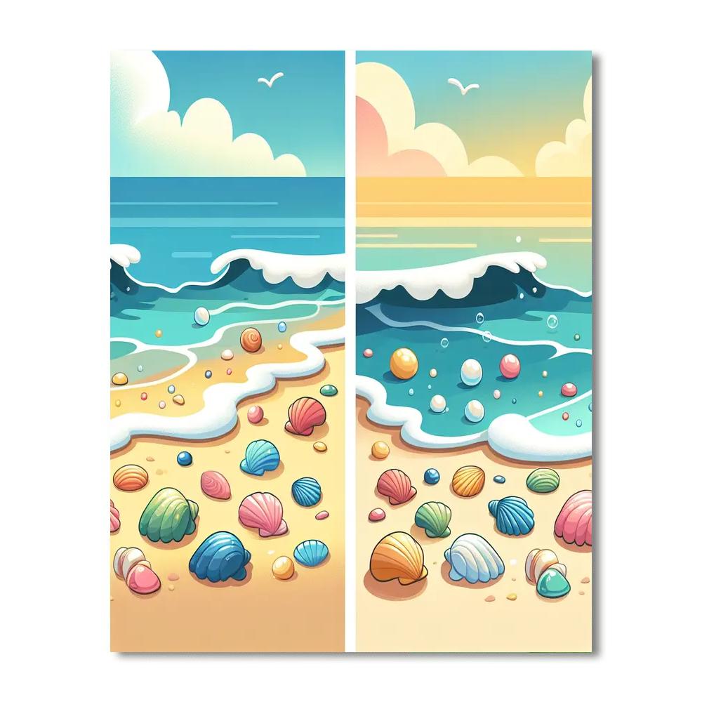 Seashell Beachcombing Numbered Painting Kits