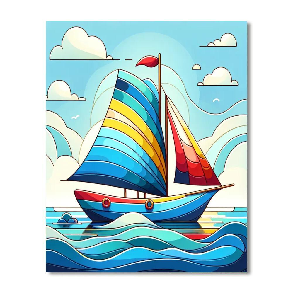Sailing Sailboat Adventure Paint By Number