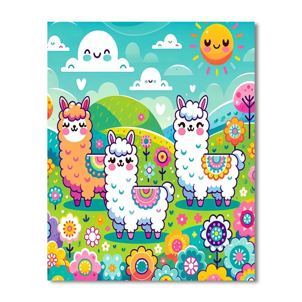 Adorable Alpaca Farm Painting Number Kit