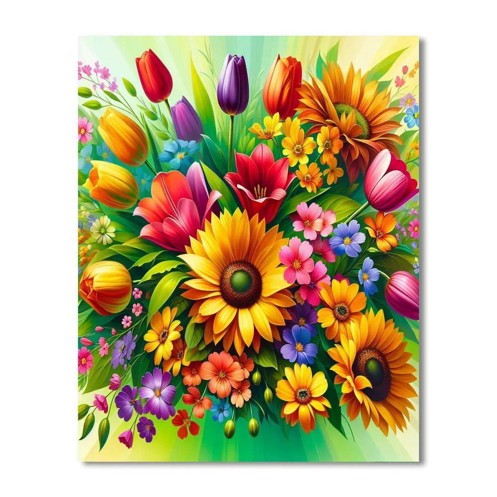 Festive Floral Celebration Number Painting