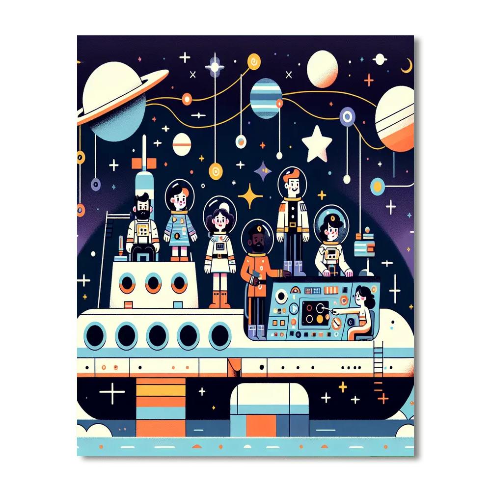 Outer Space Pirates Painting Number Kit