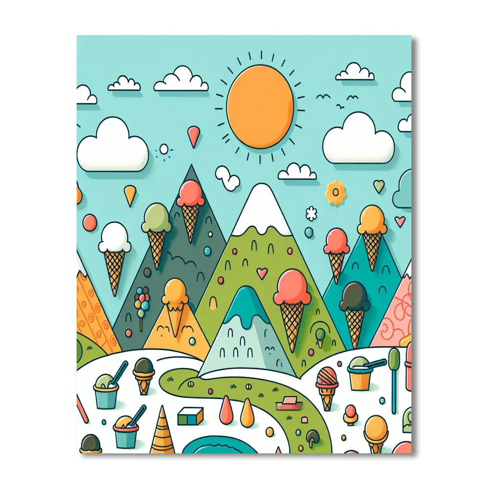 Ice Cream Cone World Paint By Numbers Art