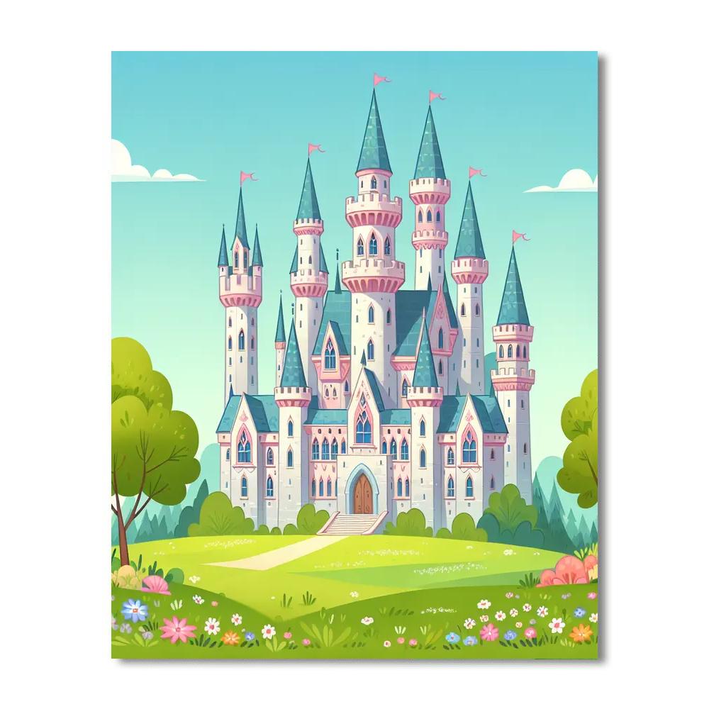 Fairytale Princess Castle Paint By Numbers Art