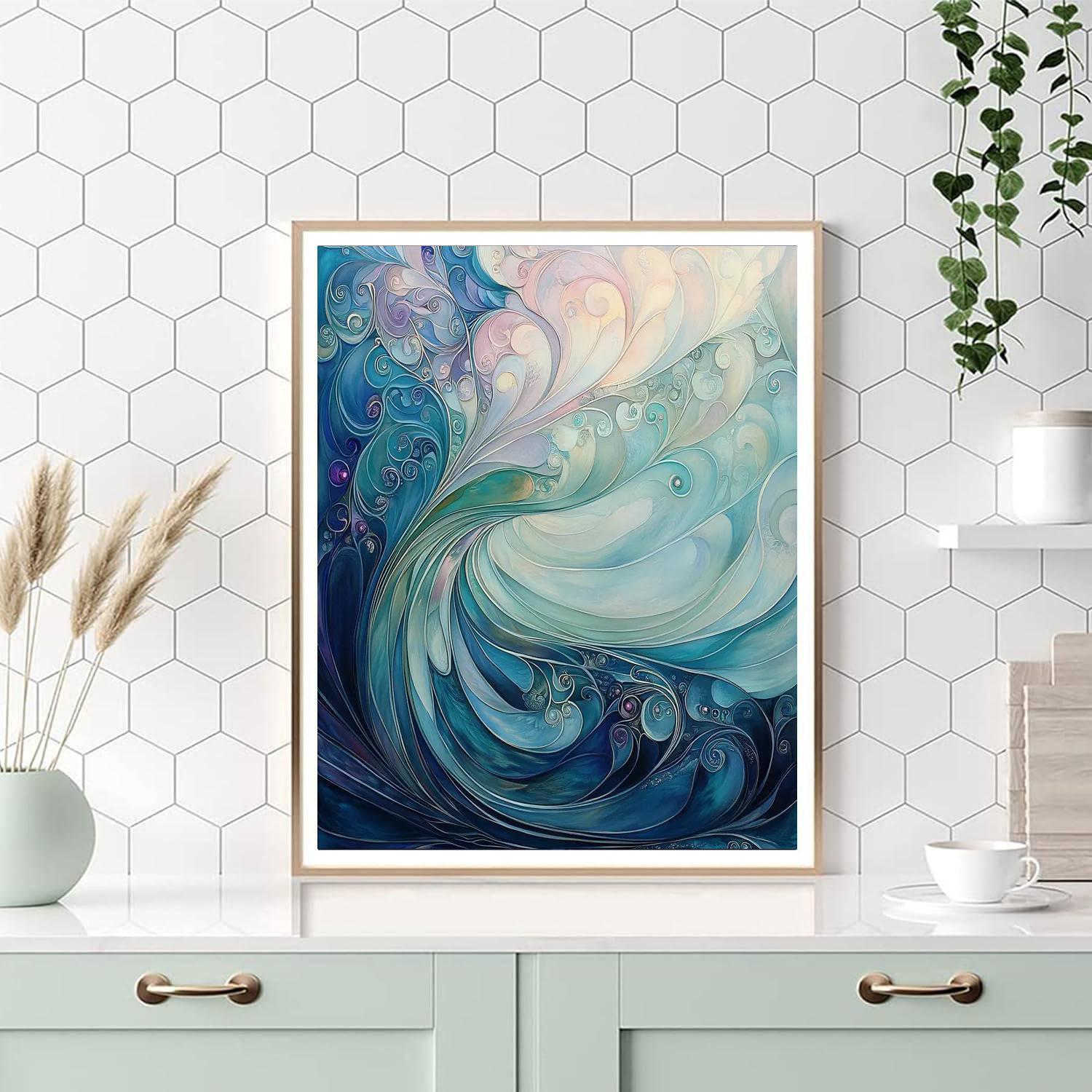 Alphonse Mucha Inspired Luminous Waves  Painting Number Kit