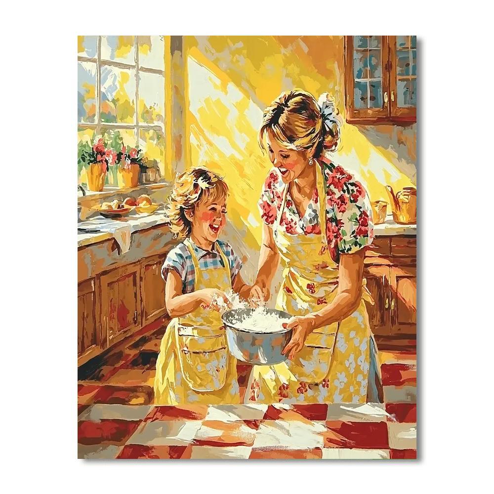 The Little Chef And Mom Paint By Color