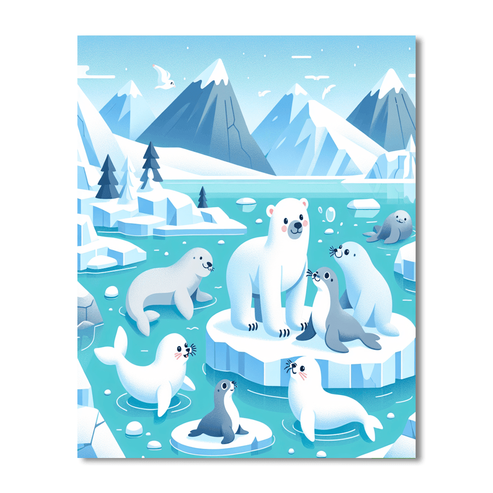 Arctic Adventure Explorers Number Painting