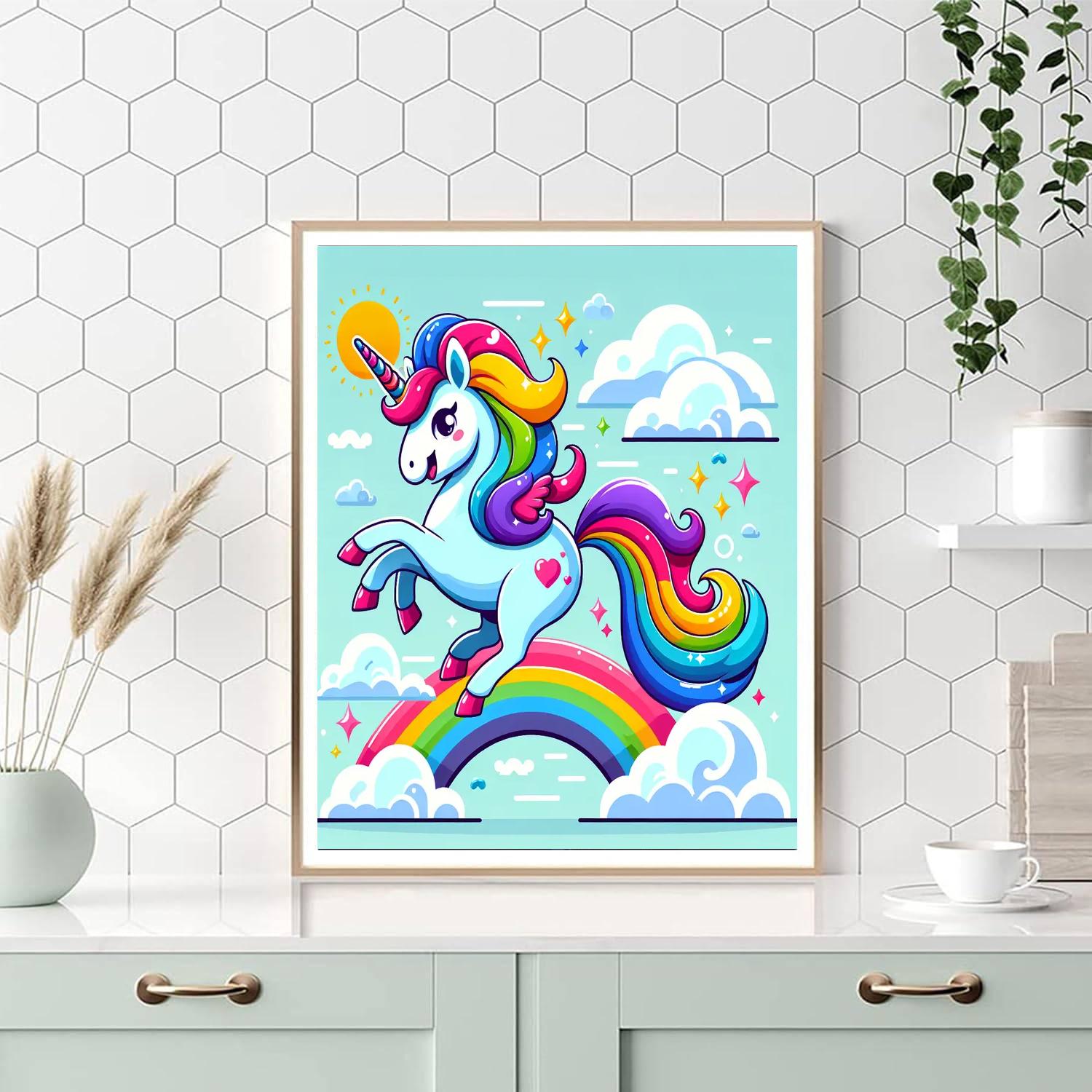 Sassy Rainbow Unicorn Painting By Numbers Kit