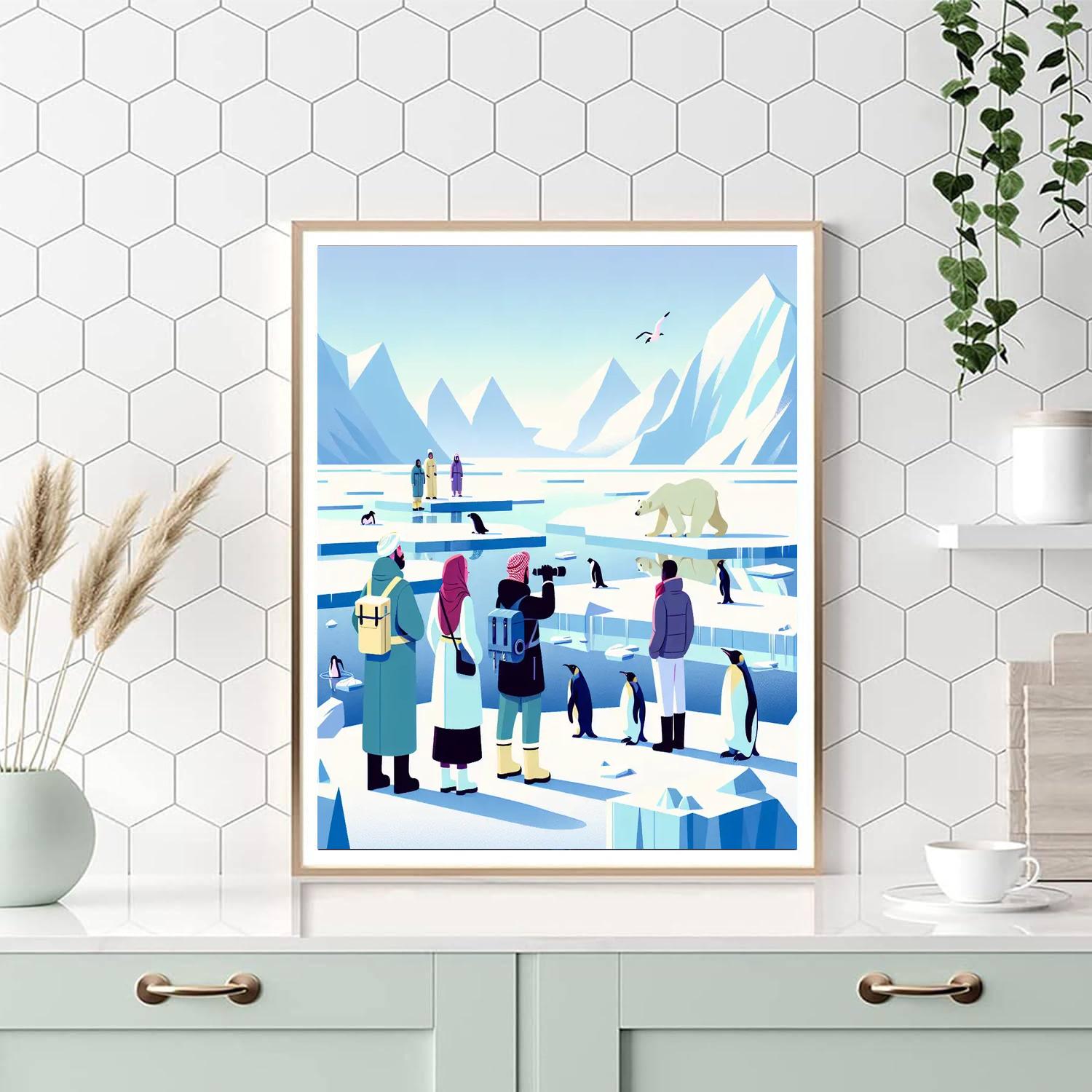 Polar Wildlife Expedition Painting Number Kit