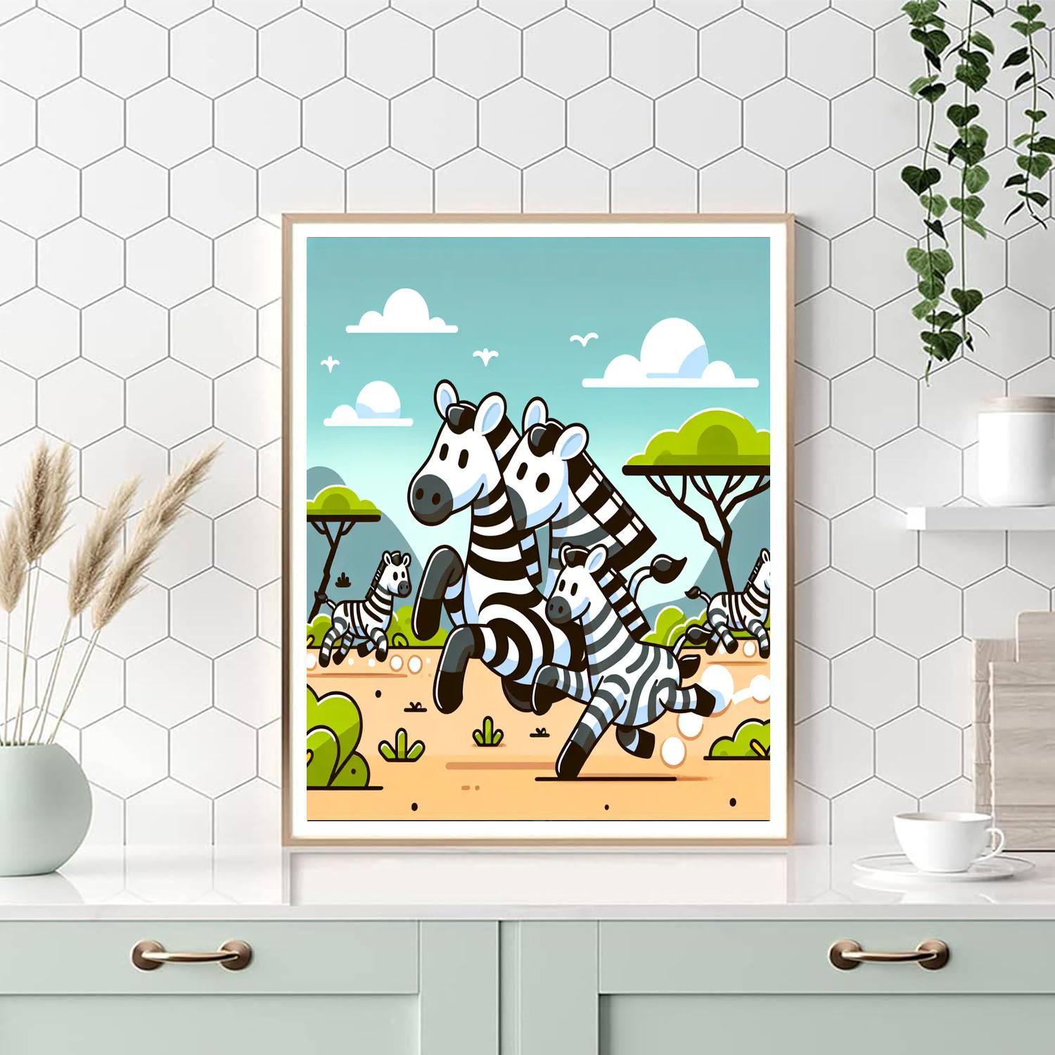 Zany Zebra Race Paint By Numbers Kits
