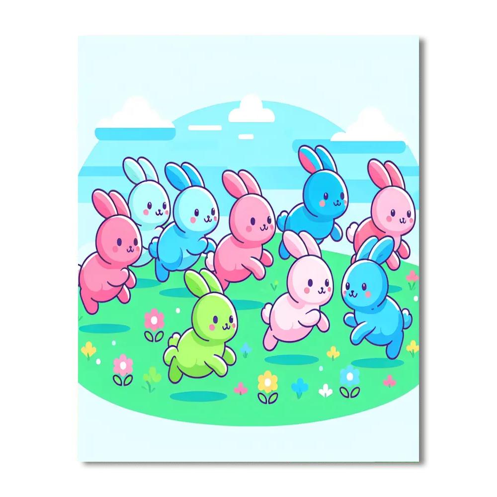 Radiant Rainbow Rabbits Paint By Numbers
