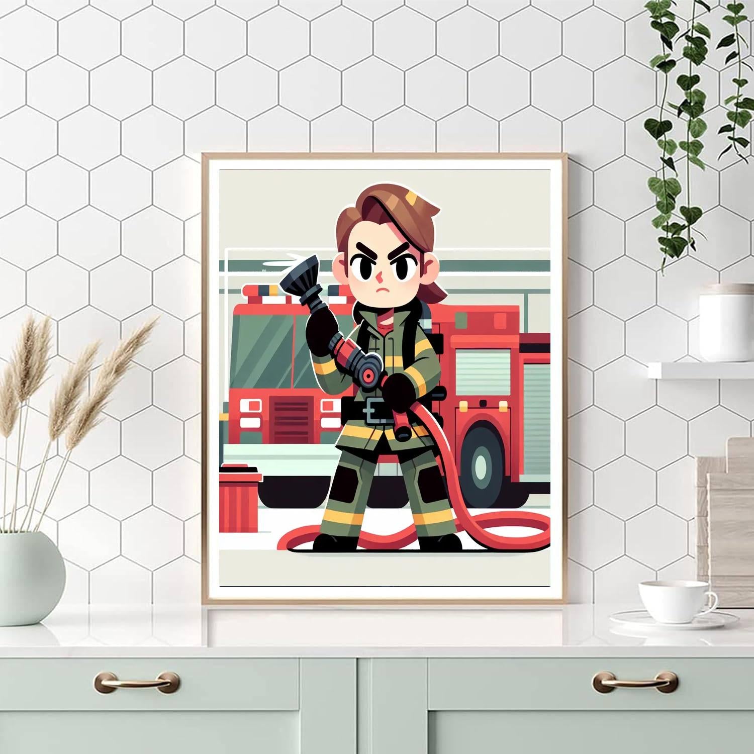 Brave Firefighters Painting By Numbers Kit